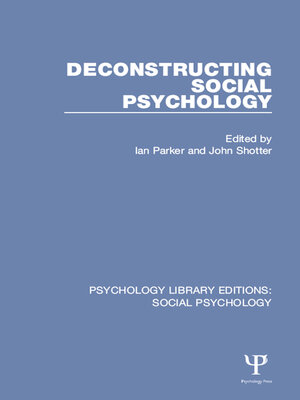 cover image of Deconstructing Social Psychology